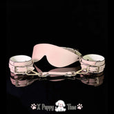 Blush Leather Cuff & Blindfold Duo