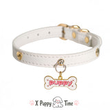White Puppy Bone Leather Choker
