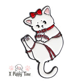 Tied-Up Shy Kitty Enamel Pin