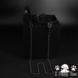 Midnight Croc Leather Choker with Chain