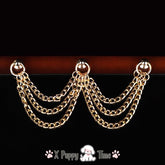 Layered Gold Chain Leather Choker