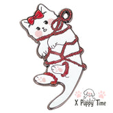 Tied-Up Soft Kitty Enamel Pin