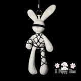 Shibari Bunny Plush Charm – Black Rope