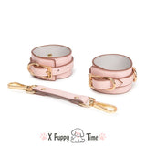 Velvet Touch Wrist Cuffs with Gold Buckles