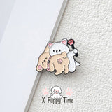 Get-in-Trouble Puppy & Kitty Enamel Pin