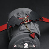 Devil Bat Wing Leather Choker