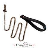 Black Cat Charm Leather Choker