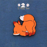 Fluffy Slacker Fox Enamel Pin