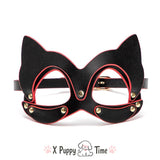 Black Cat Ears Leather Fetish Mask