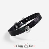 Midnight Croc Leather Choker with Chain