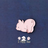 Chunky Slacker Piggy Enamel Pin