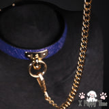 Purple Snakeskin Chain Collar with Leash