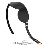 Black Faux Leather Blindfold Mask