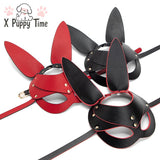 Playful Leather Bunny Ears Mask