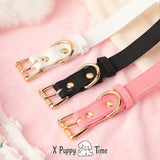 Bow Bell Leather Choker Collar