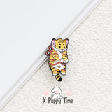 Tied-Up Baby Tiger Enamel Pin