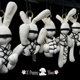 Shibari Bunny Plush Charm – Black Rope