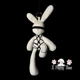 Shibari Bunny Plush Charm – Black Rope