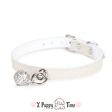 Croc Embossed White Leather Choker