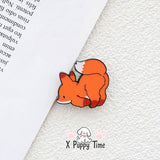 Fluffy Slacker Fox Enamel Pin