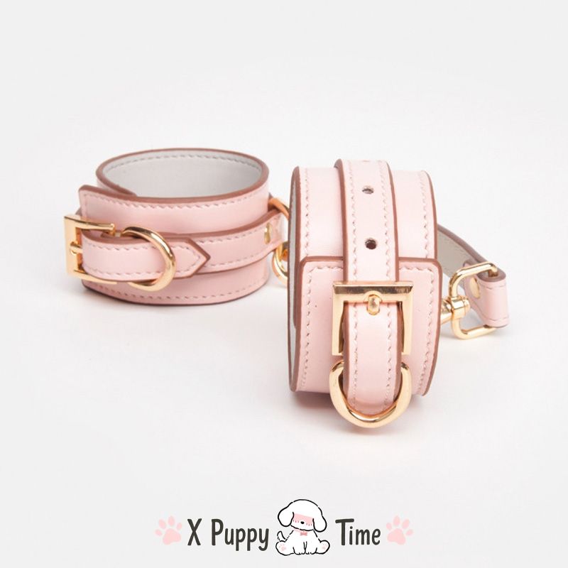 Velvet Touch Wrist Cuffs with Gold Buckles