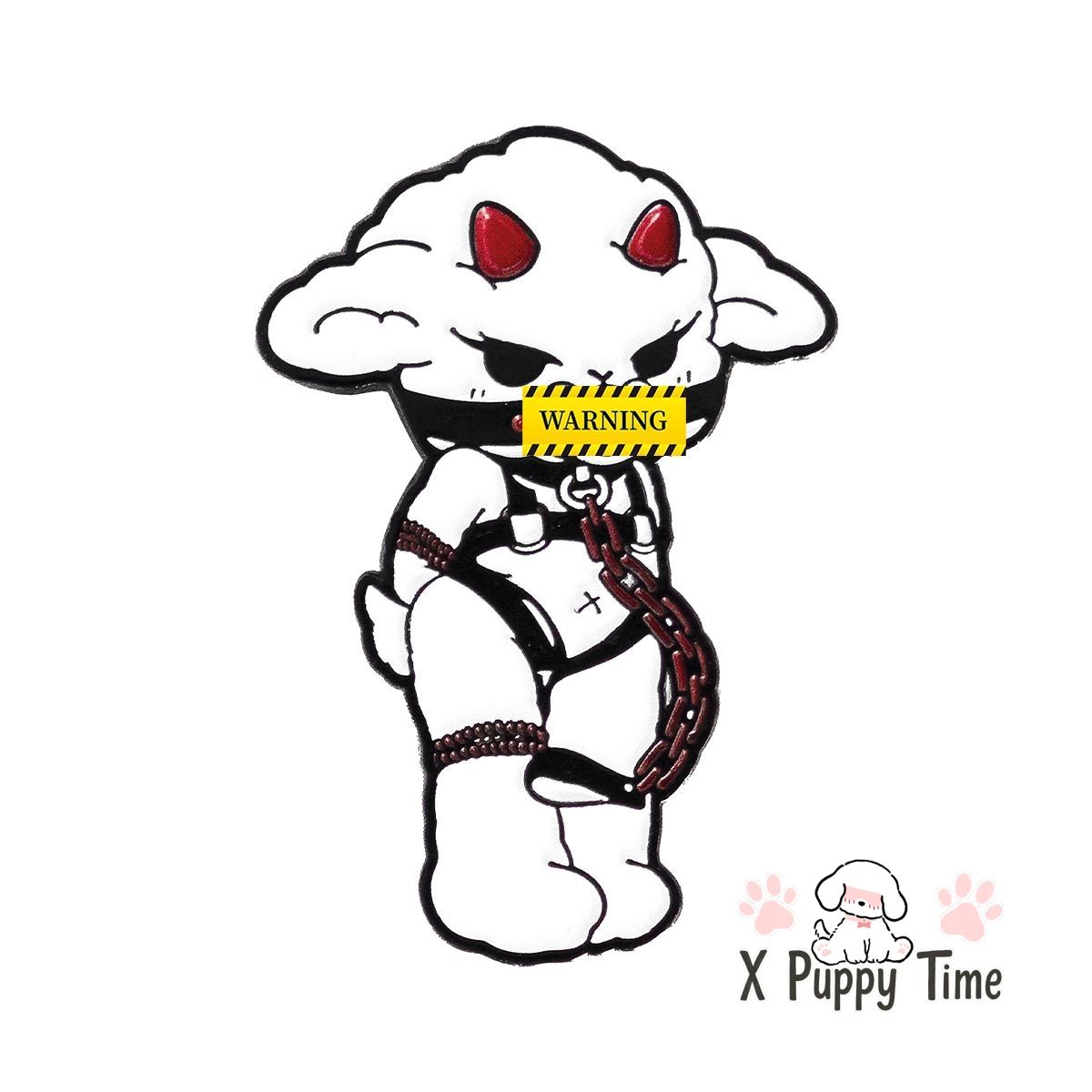 Gagged Devil Lamb Enamel Pin