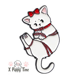 Tied-Up Shy Kitty Enamel Pin