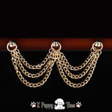 Layered Gold Chain Leather Choker