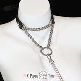 Dual-Chain Ring Choker with Leash