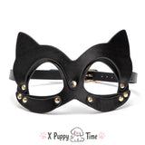 Black Cat Ears Leather Fetish Mask