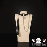 Black Cat Ears Bell Leather Chain Collar