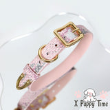 Glitter Pup Charm Leather Choker