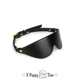 Golden Buckle Leather Discipline Blindfold