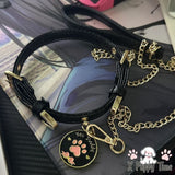 Yes Daddy Black Leather Collar Set