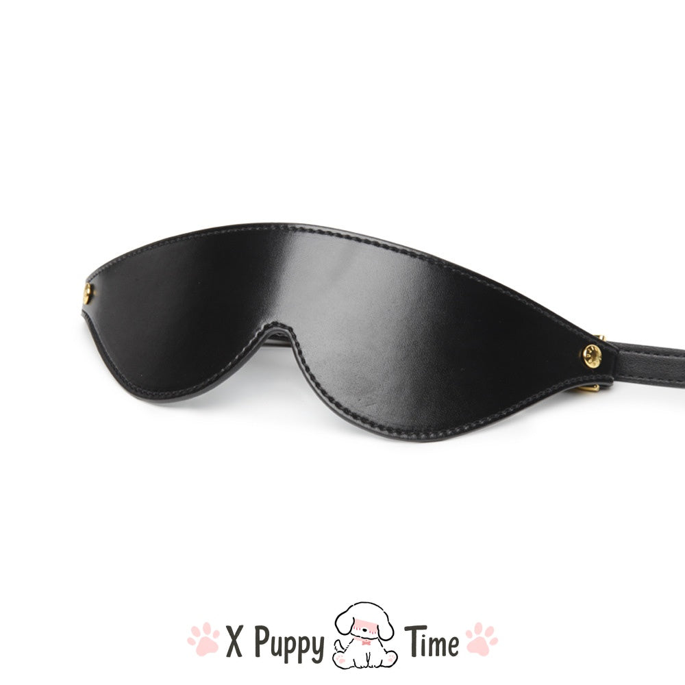 Golden Buckle Leather Discipline Blindfold