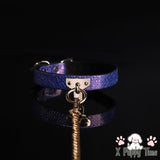 Purple Snakeskin Chain Collar with Leash