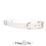 Croc Embossed White Leather Choker