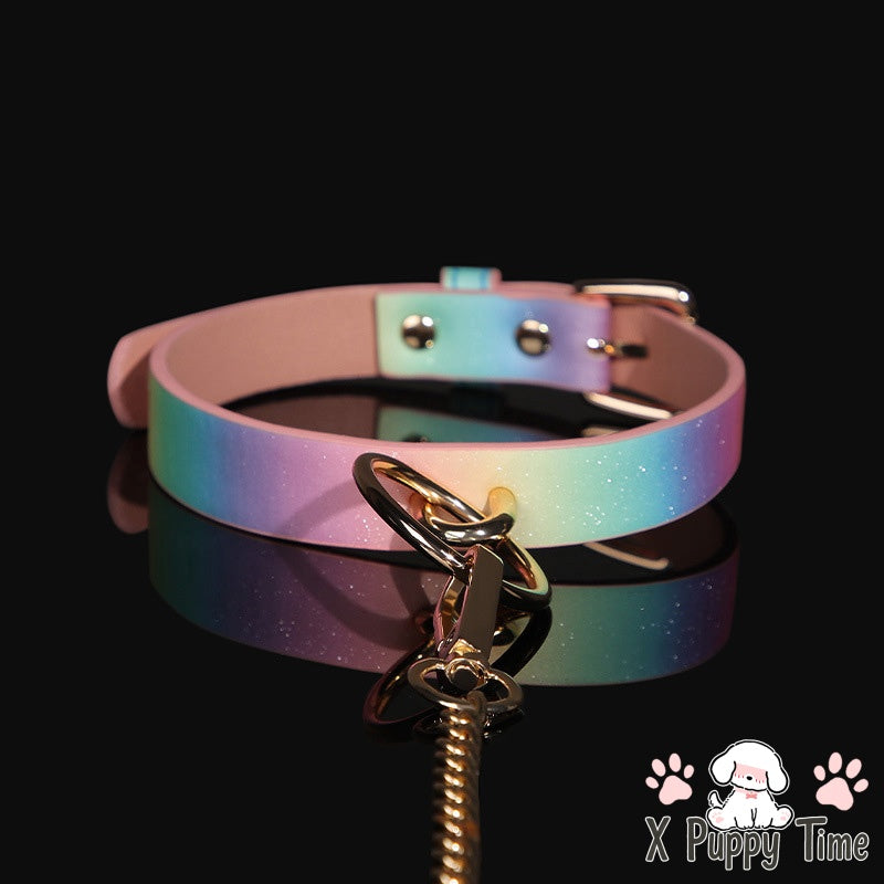 Pastel Dream Gradient Leather Collar