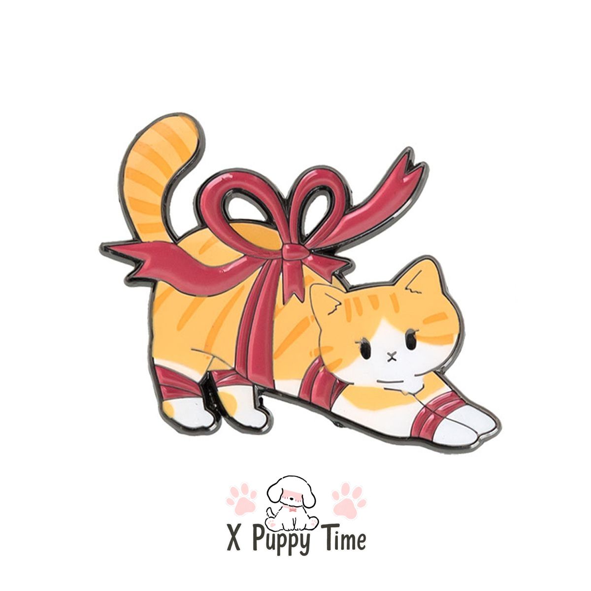 Stretchy Kitty Gift Enamel Pin