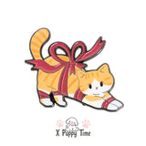 Stretchy Kitty Gift Enamel Pin