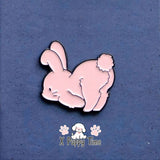 Sleepy Slacker Bunny Enamel Pin