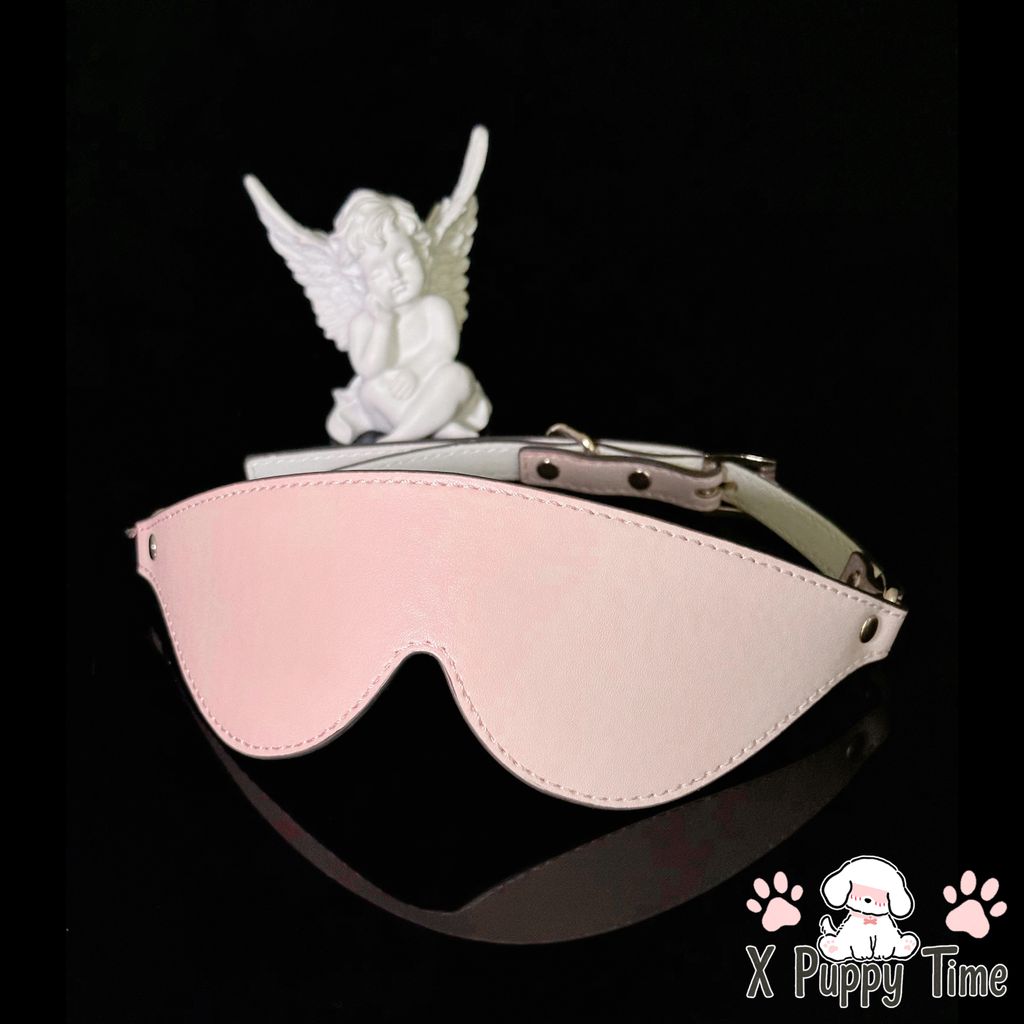 Blush Leather Cuff & Blindfold Duo