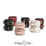 Velvet Touch Wrist Cuffs with Gold Buckles