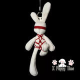 Shibari Bunny Plush Charm – Red Rope